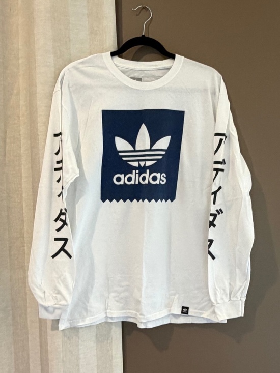 adidas Other - Adidas White Long Sleeve with Print on front and sleeves, Size Large
